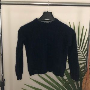 Cashmere navy blue cropped sweater